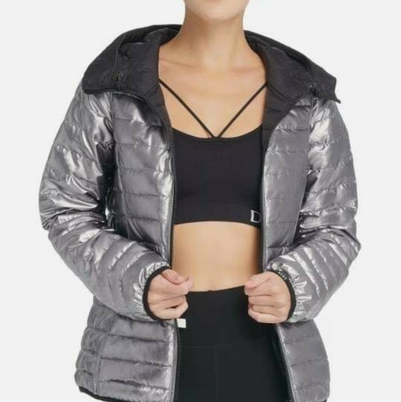 Jackets & Blazers - DKNY Sport Reversible Packable Hooded Jacket Size
